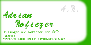 adrian noficzer business card